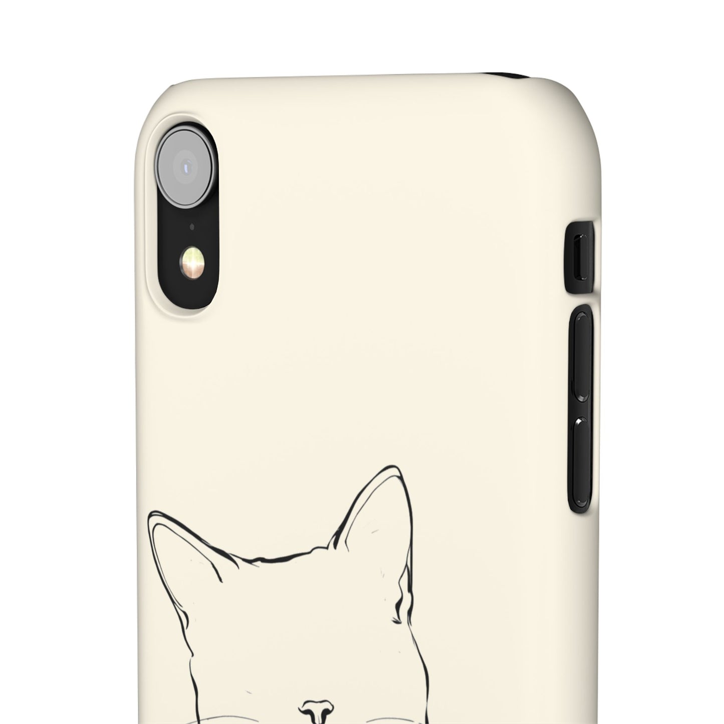 Charming Whiskers, Minimalist Cat Portrait Phone Case