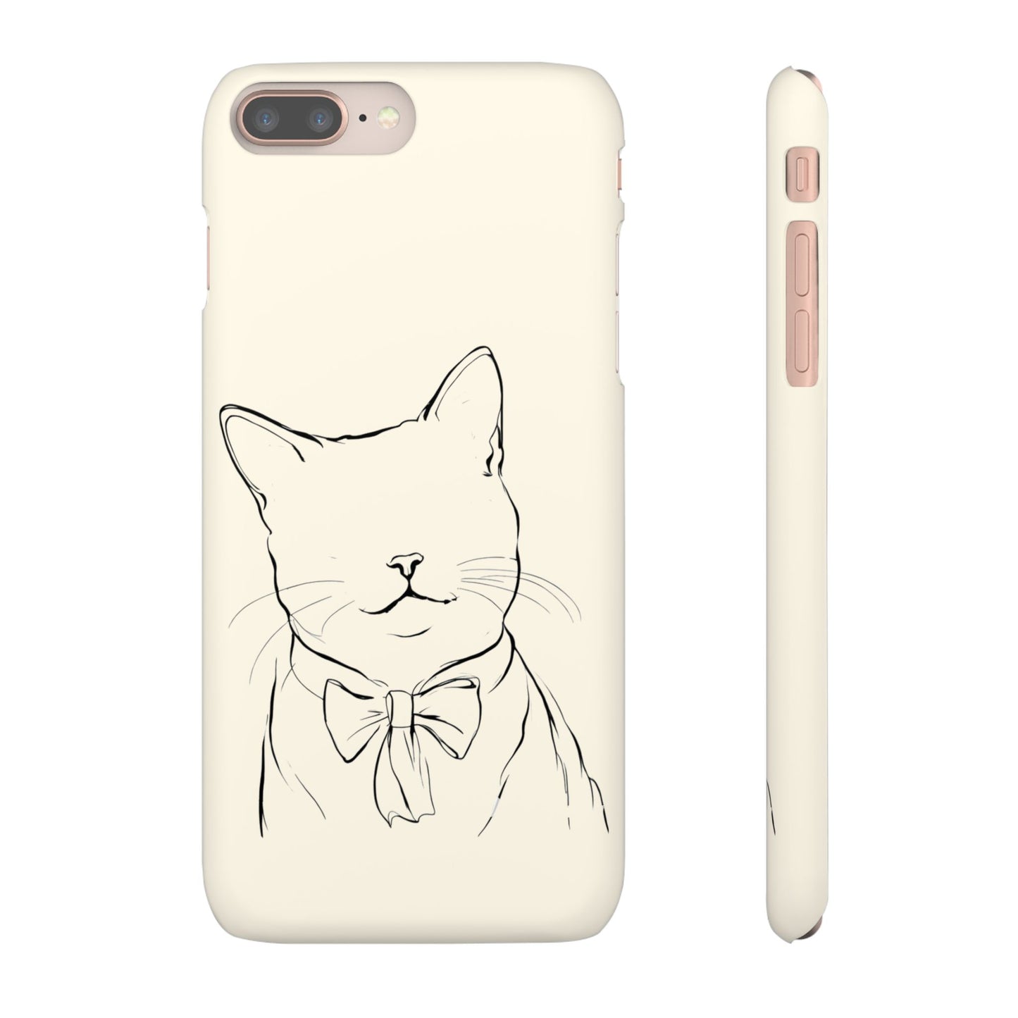 Charming Whiskers, Minimalist Cat Portrait Phone Case