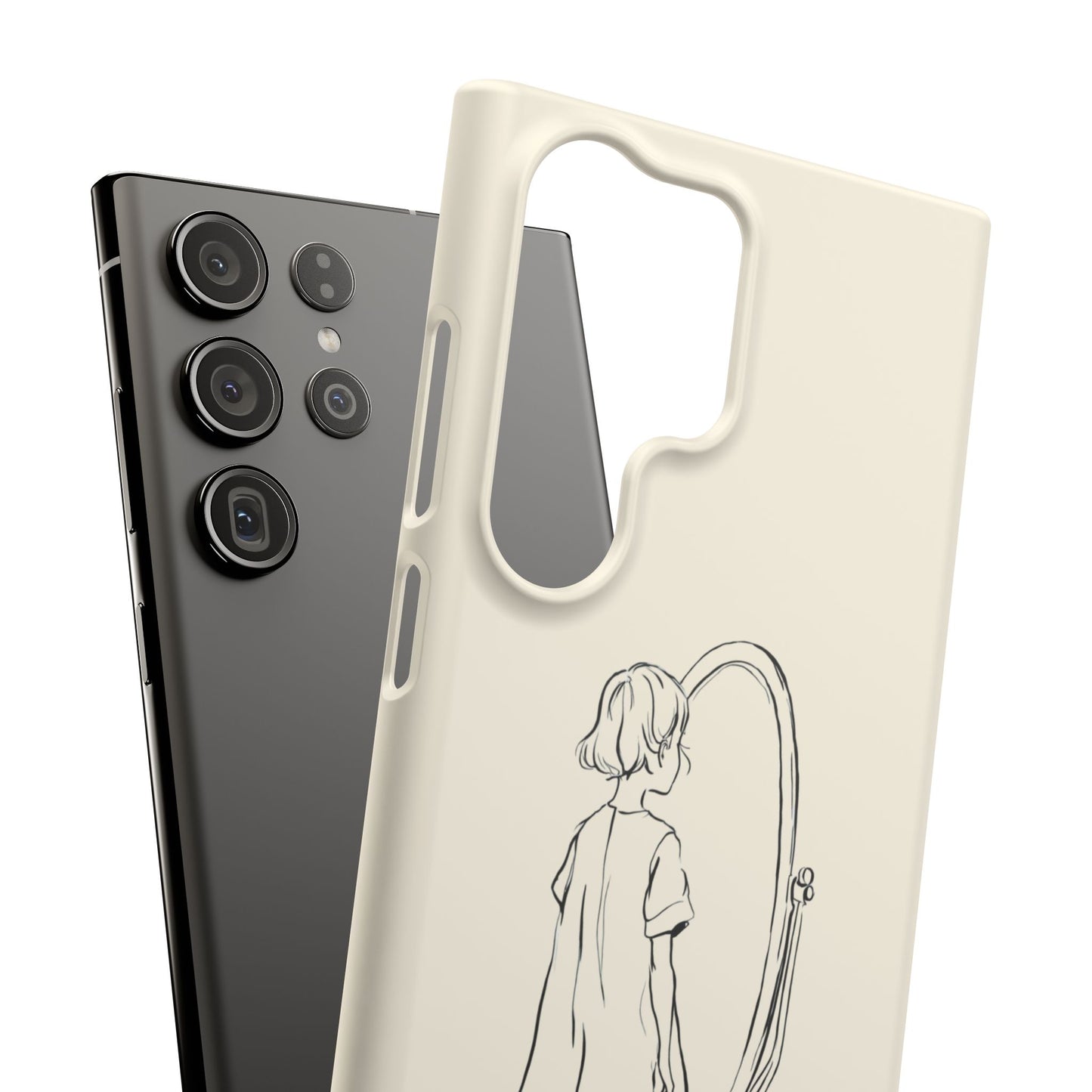 Dreamer's Reflection, Minimalist Line Art Phone Case