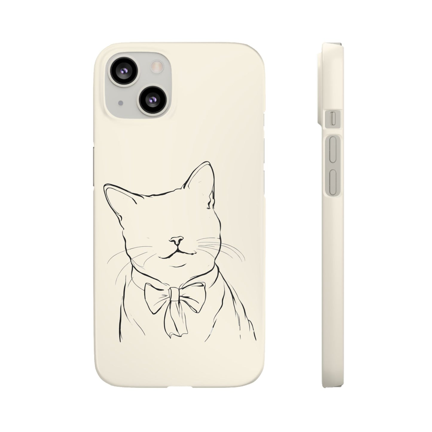 Charming Whiskers, Minimalist Cat Portrait Phone Case