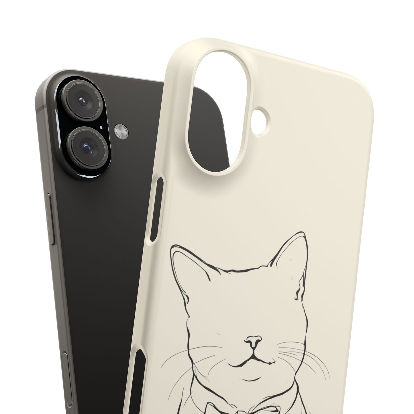 Charming Whiskers, Minimalist Cat Portrait Phone Case