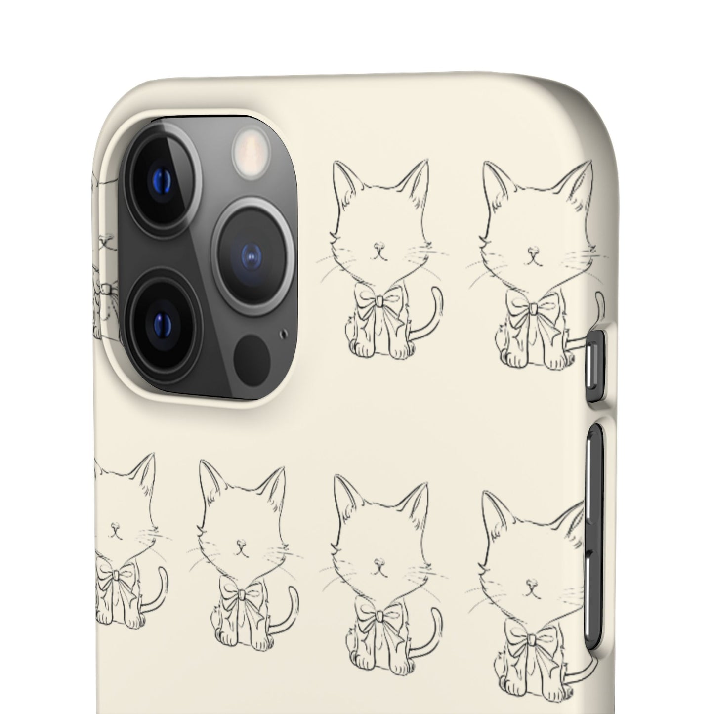 Cute Bow Cat Pattern Phone Case, Cute & Minimalist Design