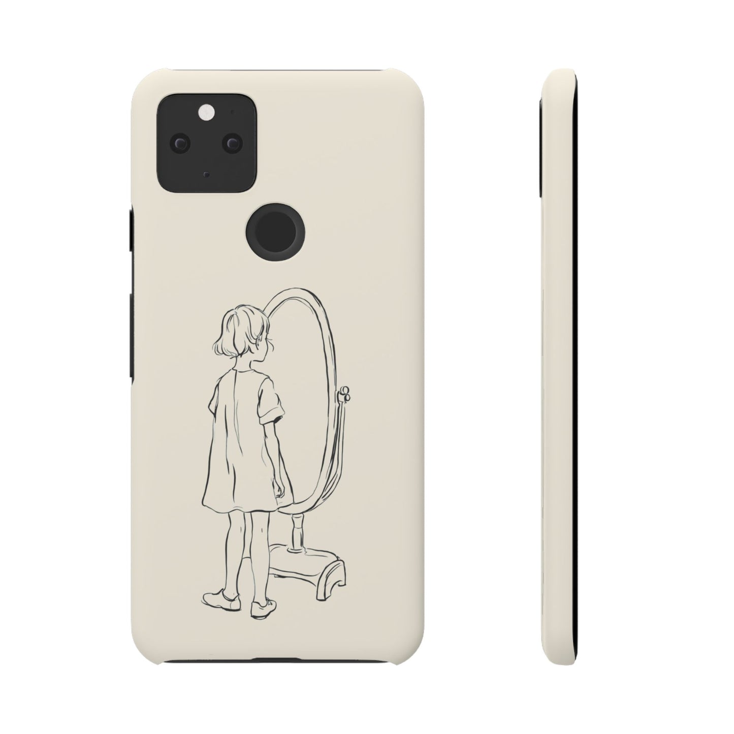 Dreamer's Reflection, Minimalist Line Art Phone Case