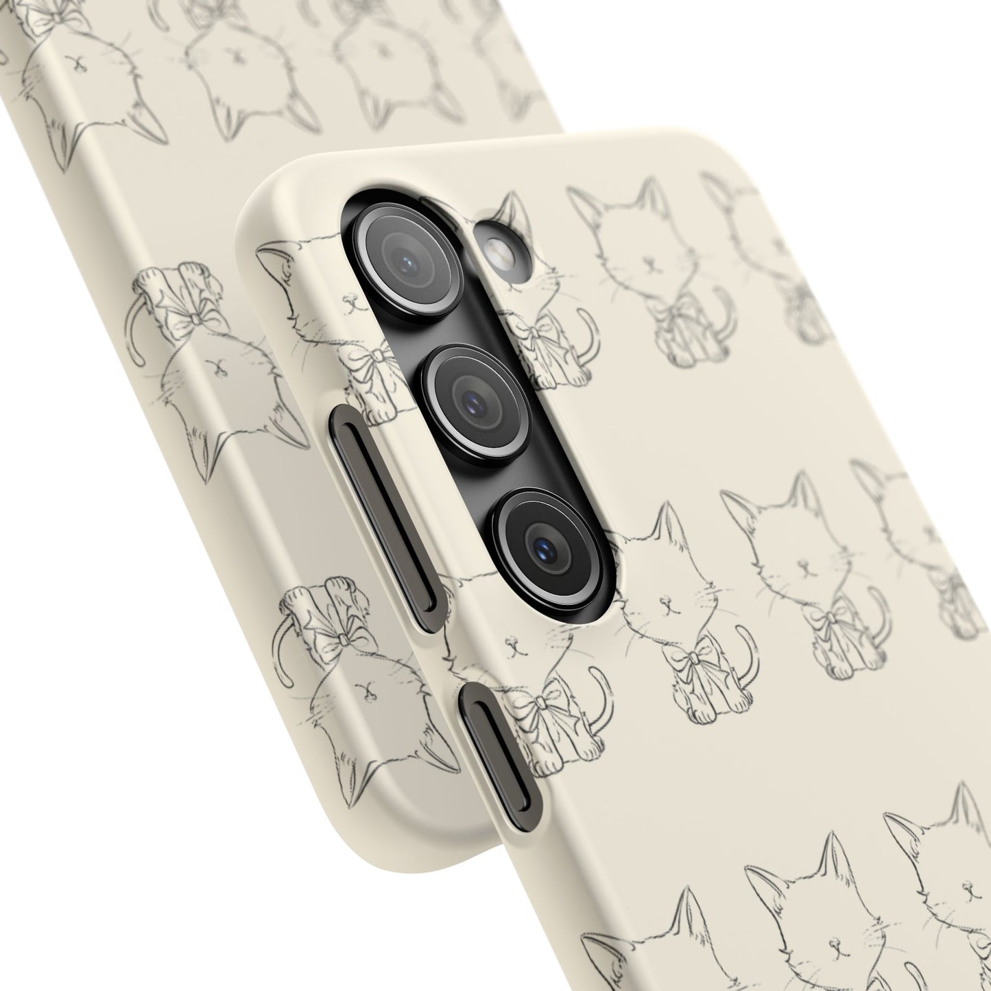 Cute Bow Cat Pattern Phone Case, Cute & Minimalist Design