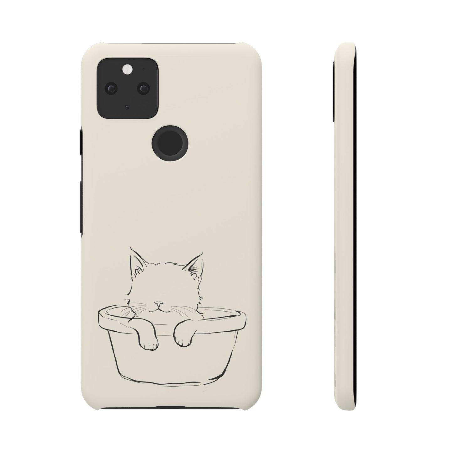 Kitten in a Basket Line Art Phone Case, Adorable & Cozy Design For iPhone 16 15 Pro 14 12 XR 8 Samsung