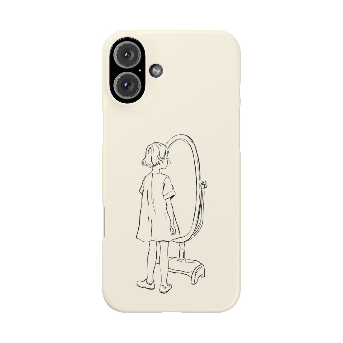 Dreamer's Reflection, Minimalist Line Art Phone Case