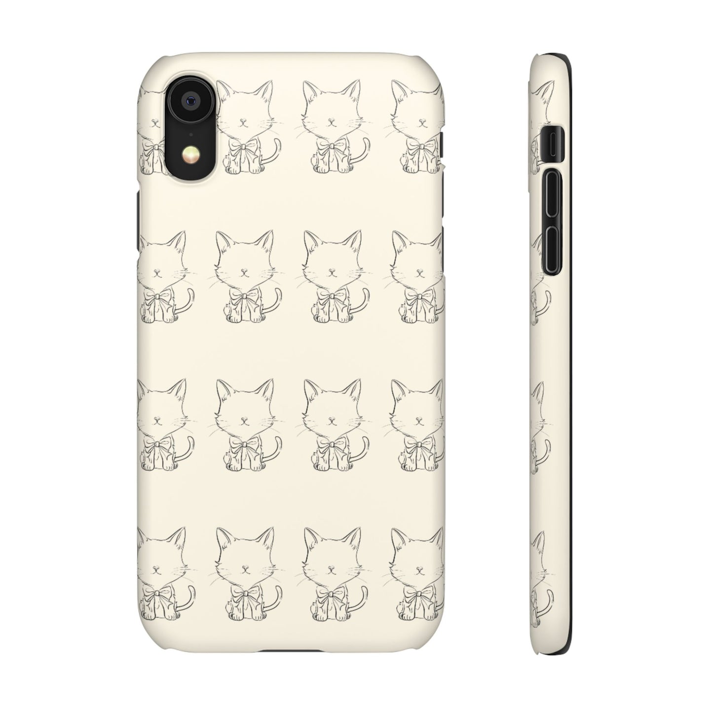 Cute Bow Cat Pattern Phone Case, Cute & Minimalist Design