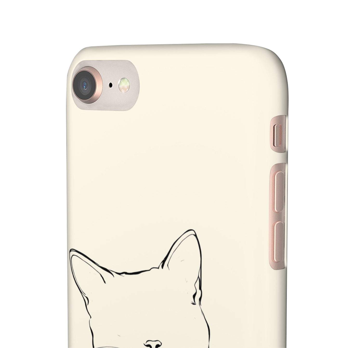 Charming Whiskers, Minimalist Cat Portrait Phone Case