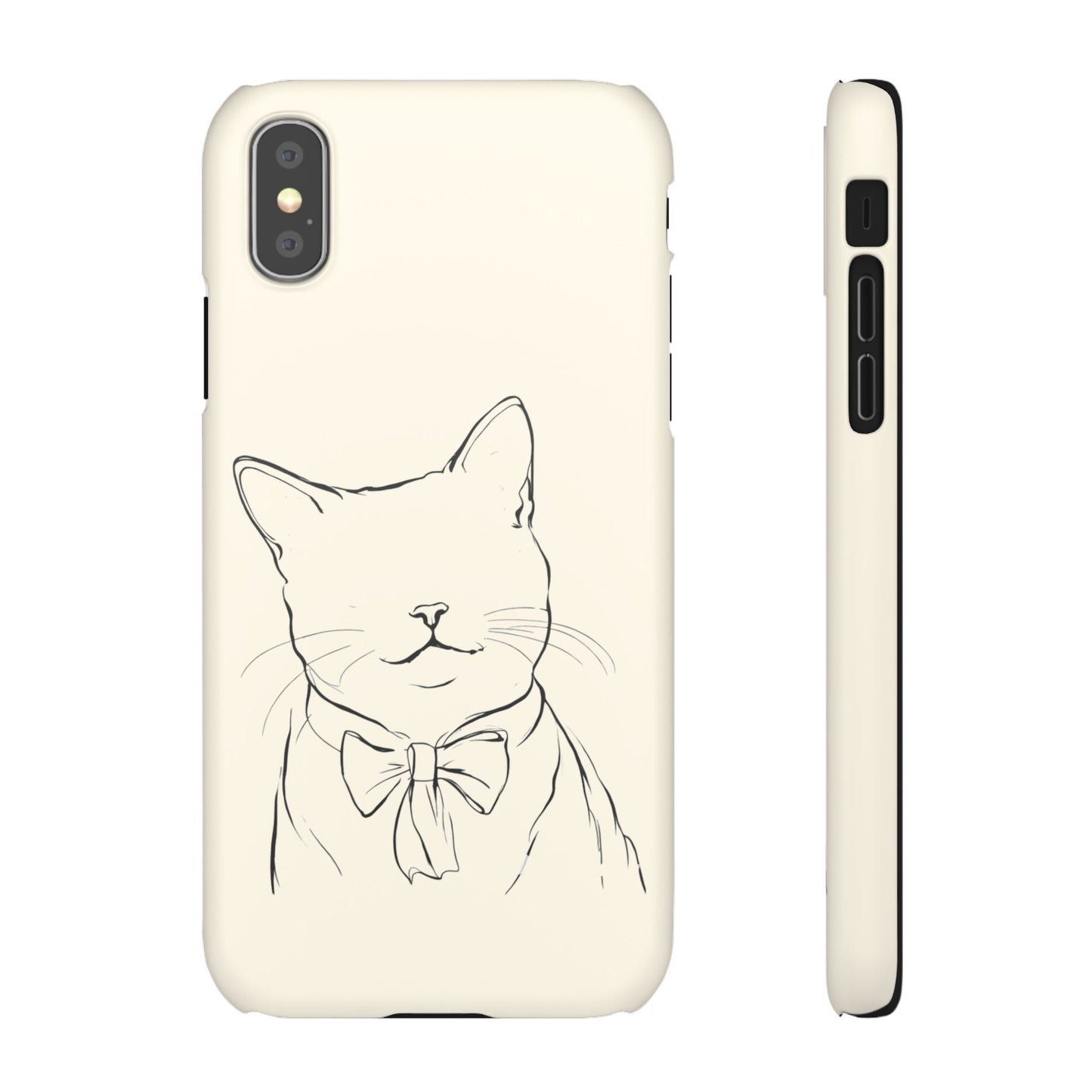 Charming Whiskers, Minimalist Cat Portrait Phone Case