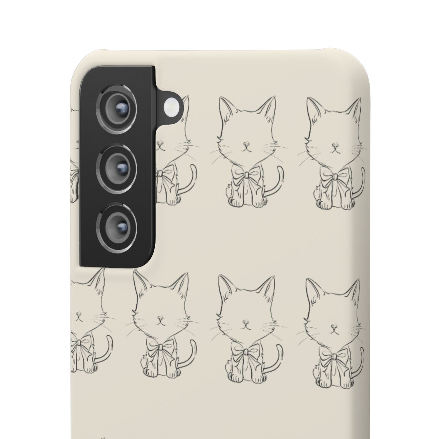 Cute Bow Cat Pattern Phone Case, Cute & Minimalist Design