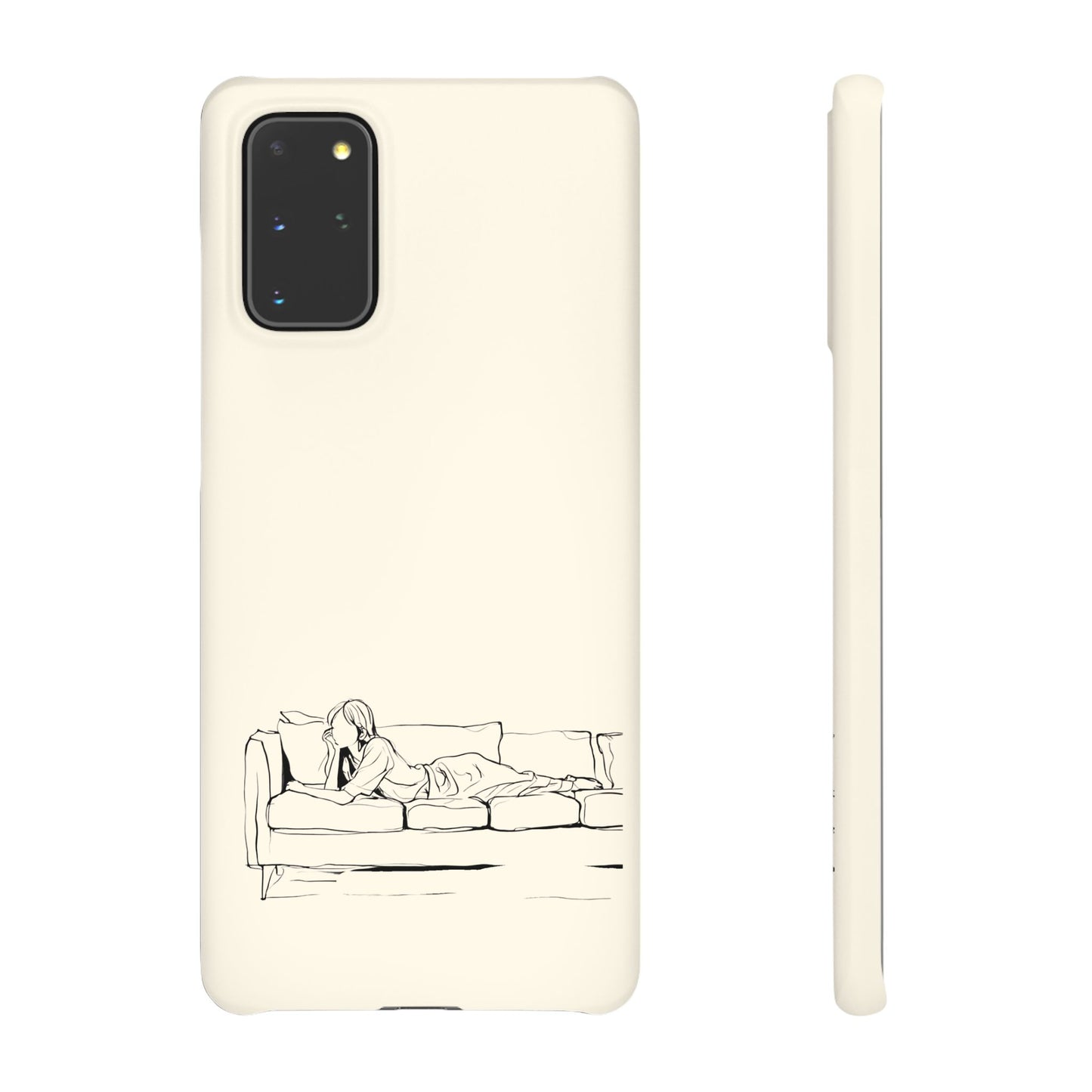 Cozy Sofa Line Art Phone Case, Minimalist & Relaxing Design For iPhone 16 15 Pro 14 12 XR 8 Samsung