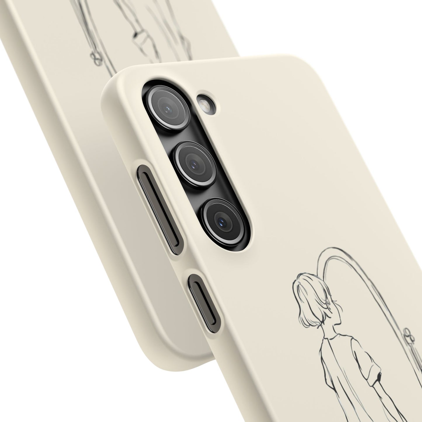 Dreamer's Reflection, Minimalist Line Art Phone Case