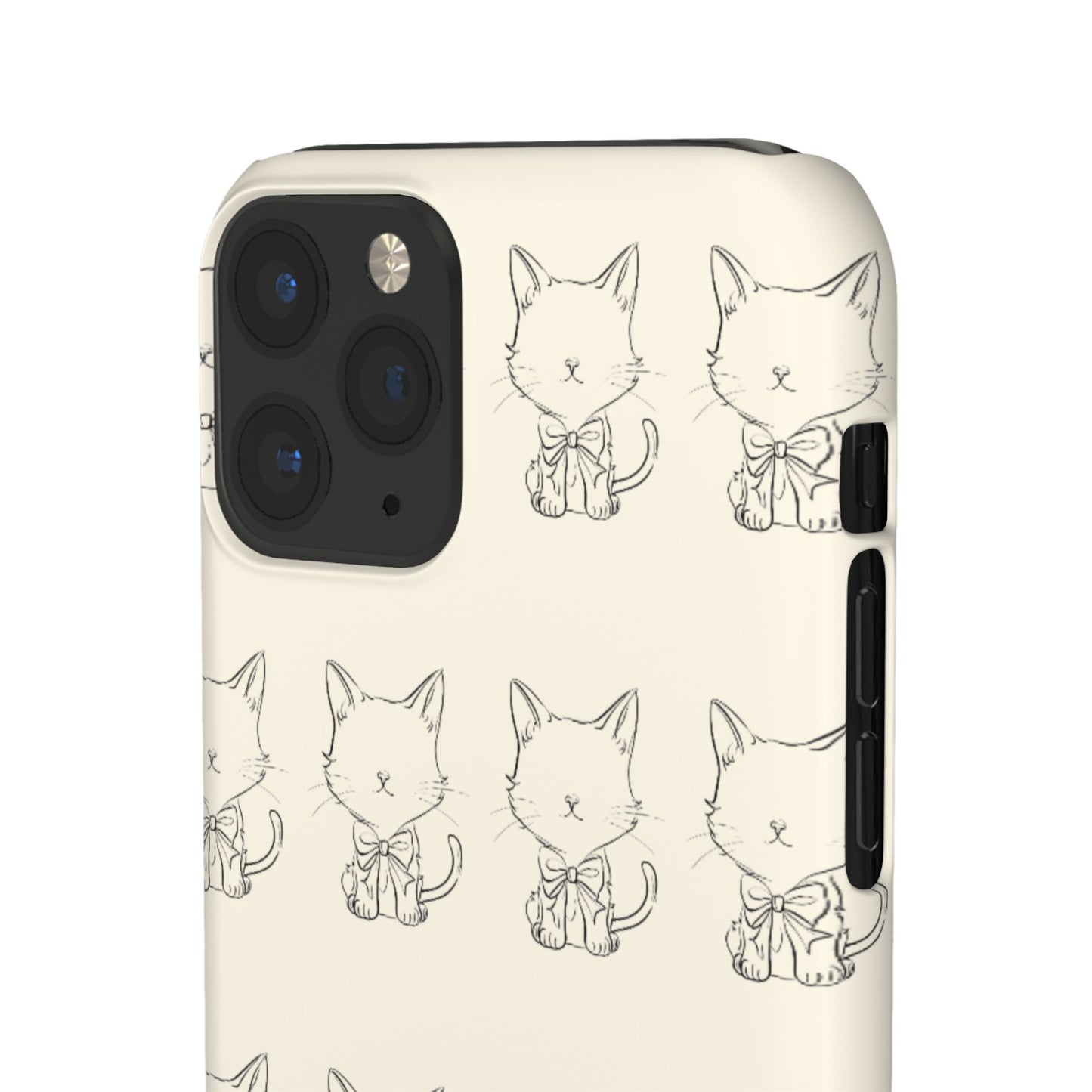 Cute Bow Cat Pattern Phone Case, Cute & Minimalist Design