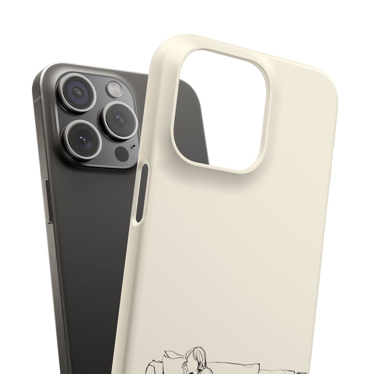 Cozy Sofa Line Art Phone Case, Minimalist & Relaxing Design For iPhone 16 15 Pro 14 12 XR 8 Samsung