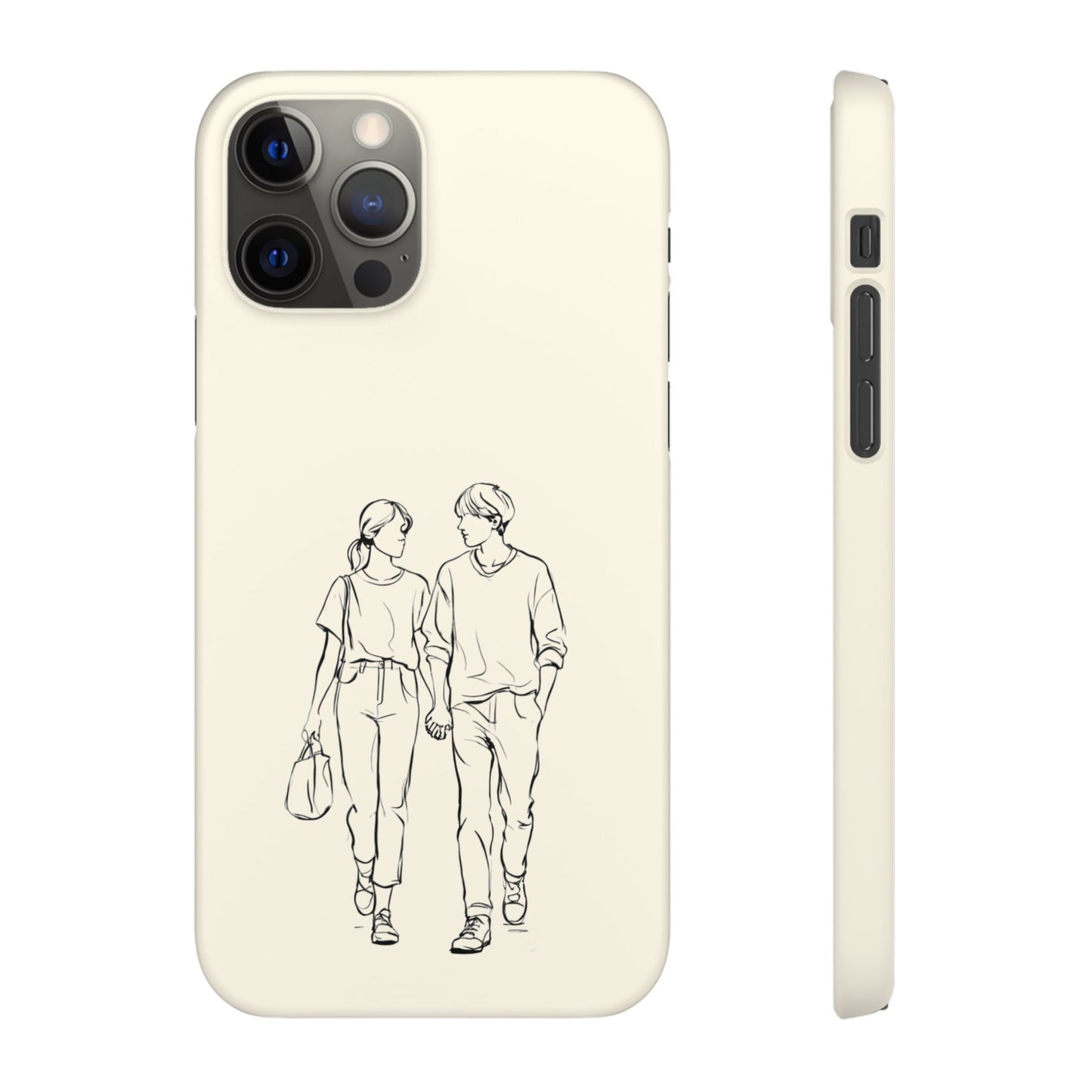 Together Forever Line Art Phone Case, Minimalist Couple Design For iPhone 16 15 Pro 14 12 XR 8 Samsung