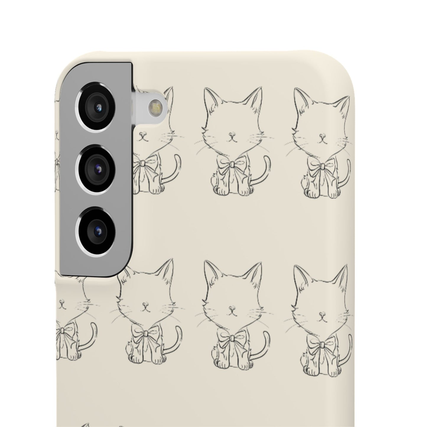 Cute Bow Cat Pattern Phone Case, Cute & Minimalist Design