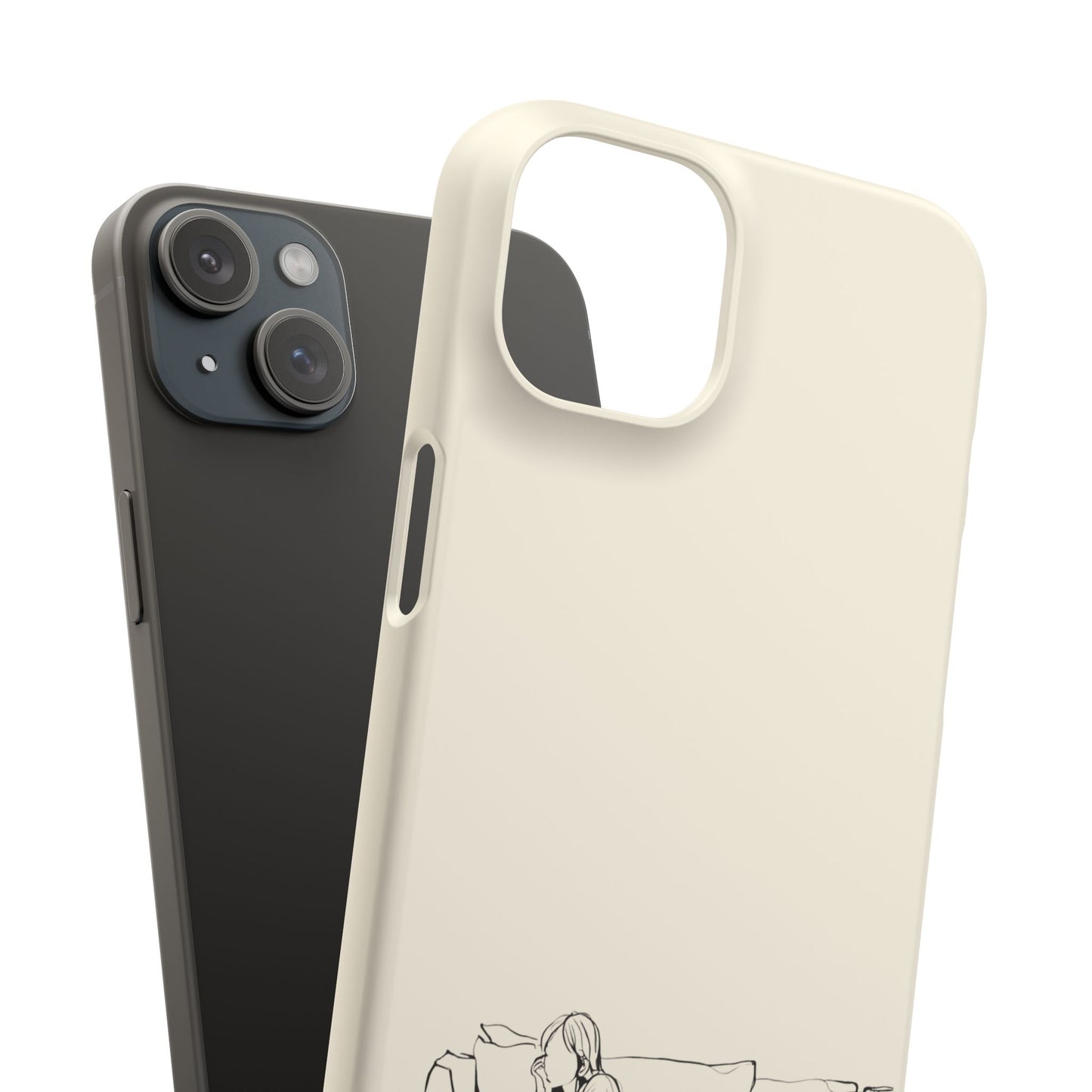 Cozy Sofa Line Art Phone Case, Minimalist & Relaxing Design For iPhone 16 15 Pro 14 12 XR 8 Samsung