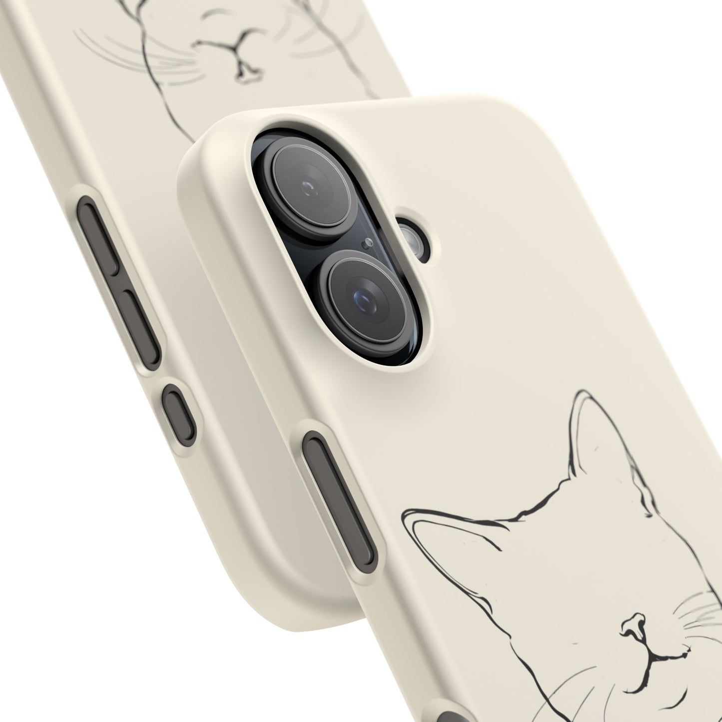 Charming Whiskers, Minimalist Cat Portrait Phone Case