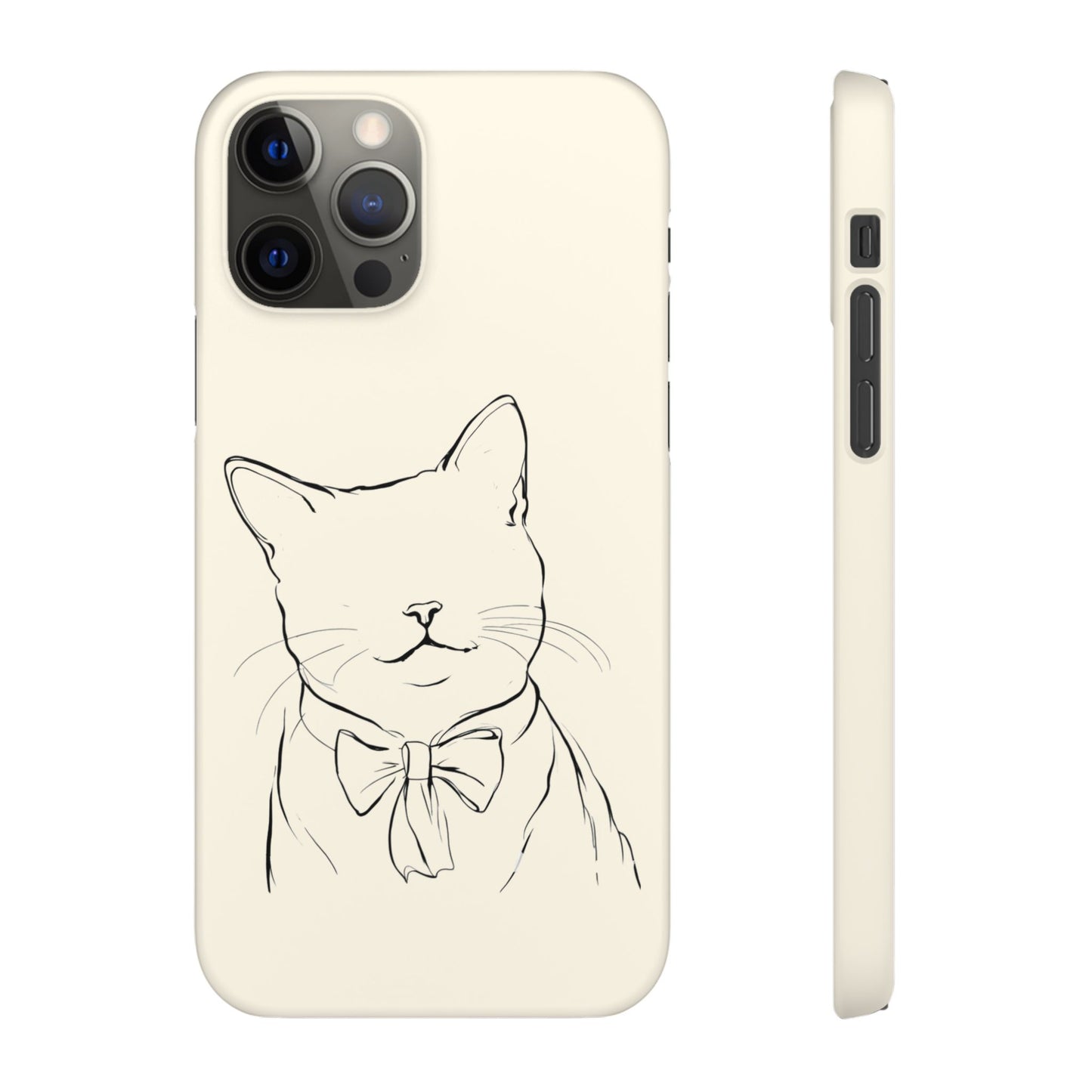 Charming Whiskers, Minimalist Cat Portrait Phone Case