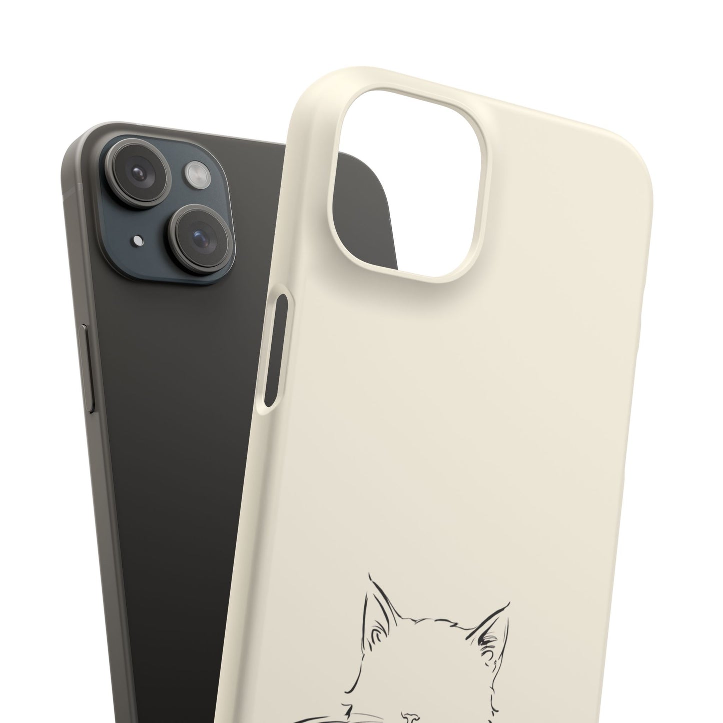 Kitten in a Basket Line Art Phone Case, Adorable & Cozy Design For iPhone 16 15 Pro 14 12 XR 8 Samsung