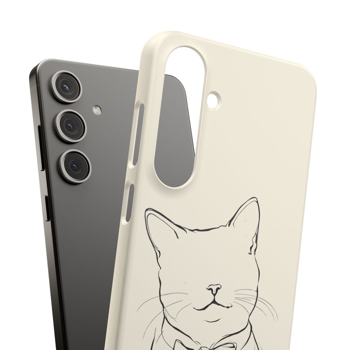 Charming Whiskers, Minimalist Cat Portrait Phone Case