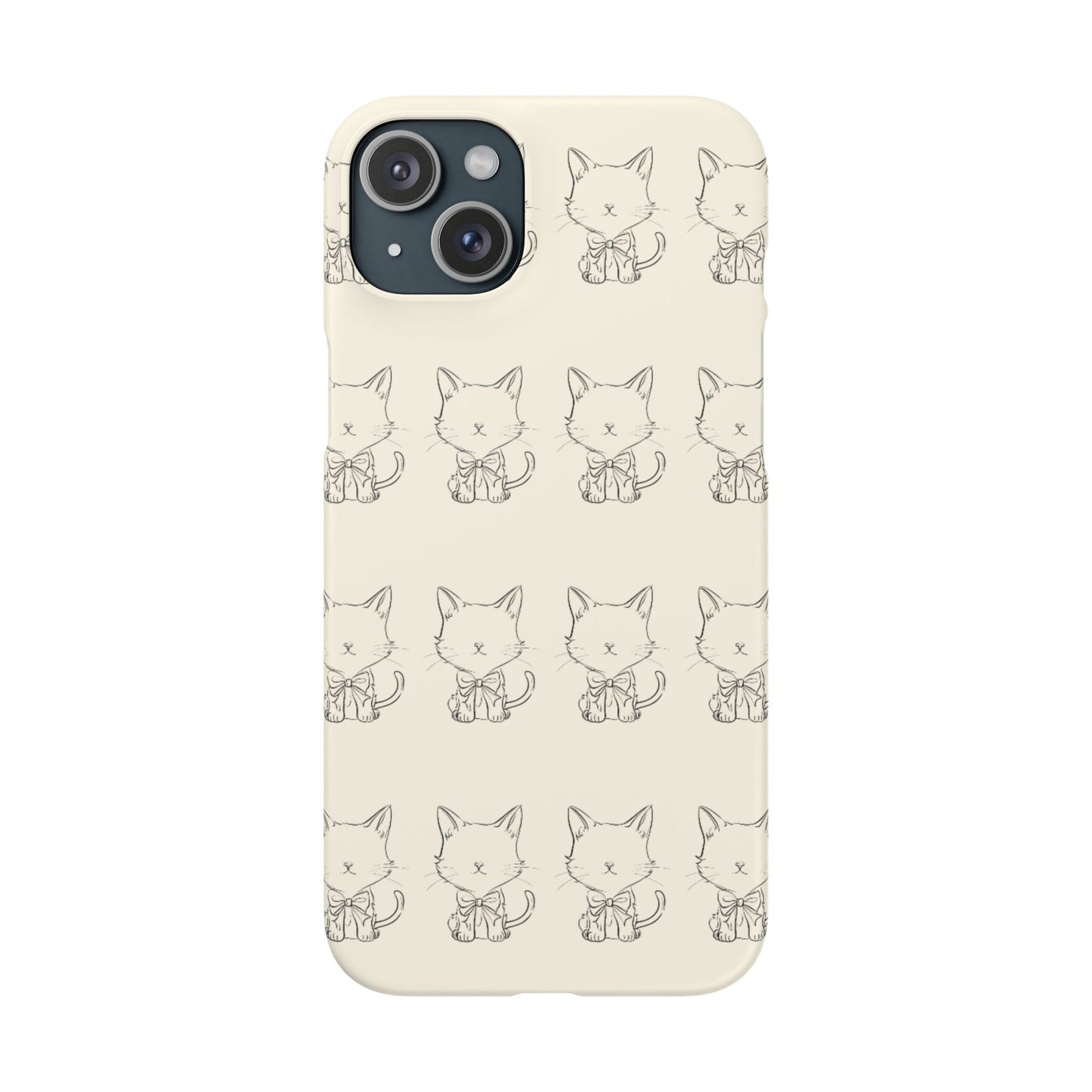 Cute Bow Cat Pattern Phone Case, Cute & Minimalist Design