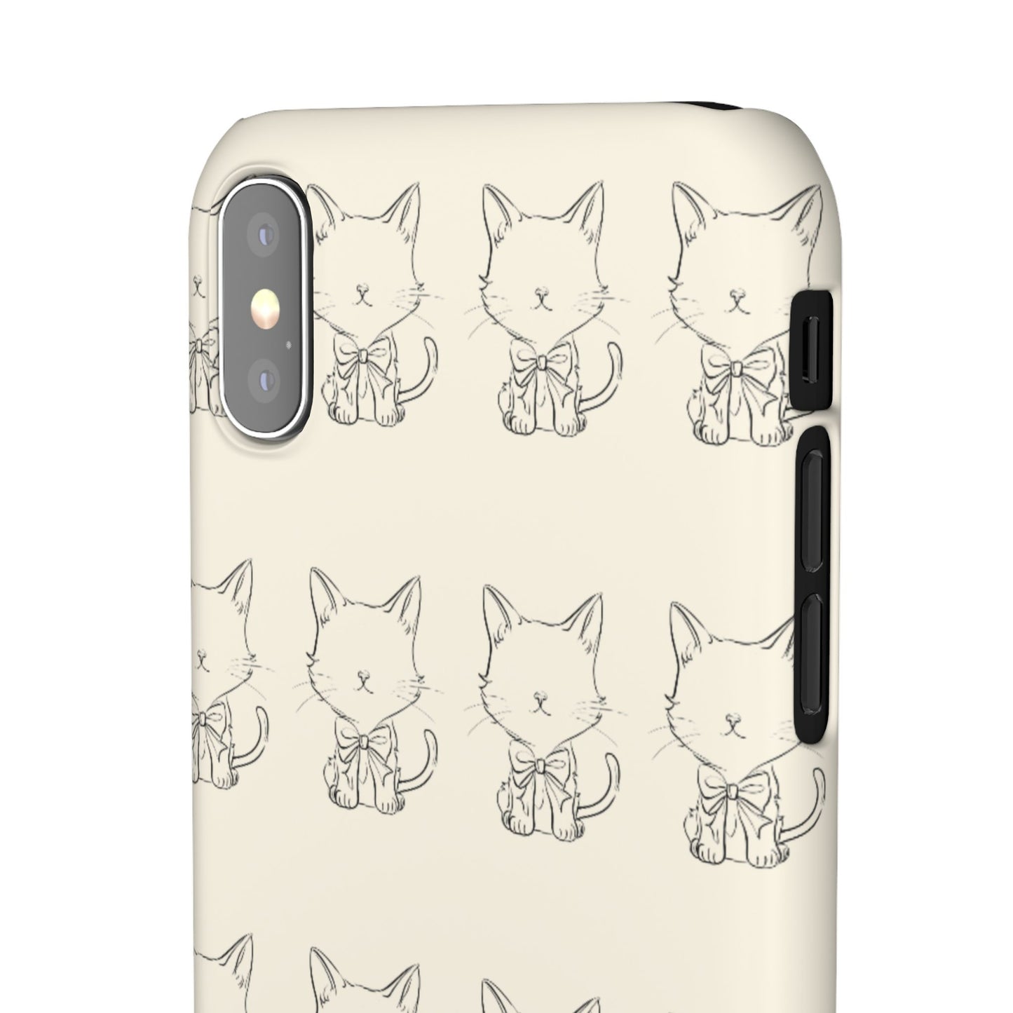 Cute Bow Cat Pattern Phone Case, Cute & Minimalist Design