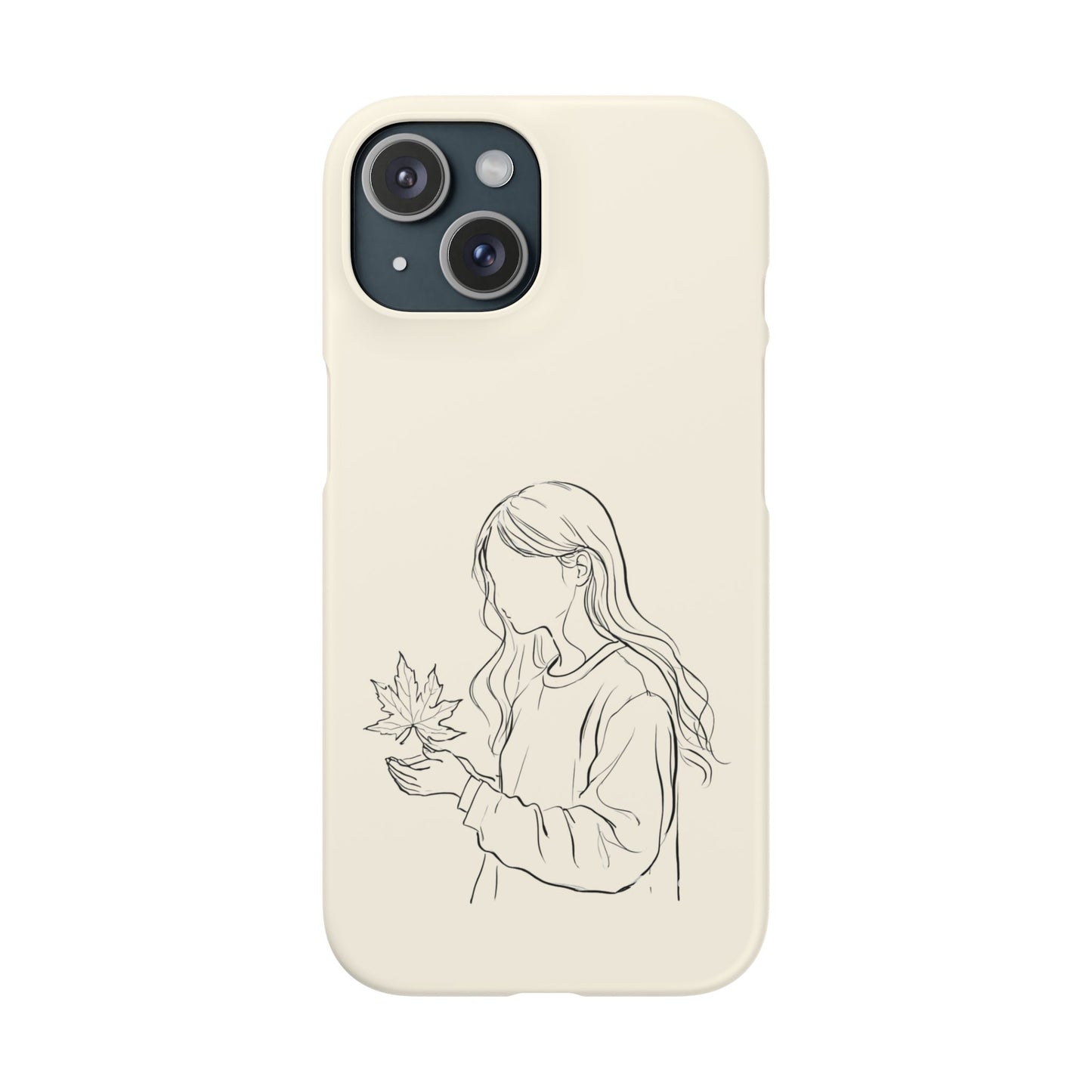 Autumn Whisper, Maple Leaf Girl Phone Case, For iPhone 16 15 Pro 14 12 XR 7 8 Samsung Galaxy