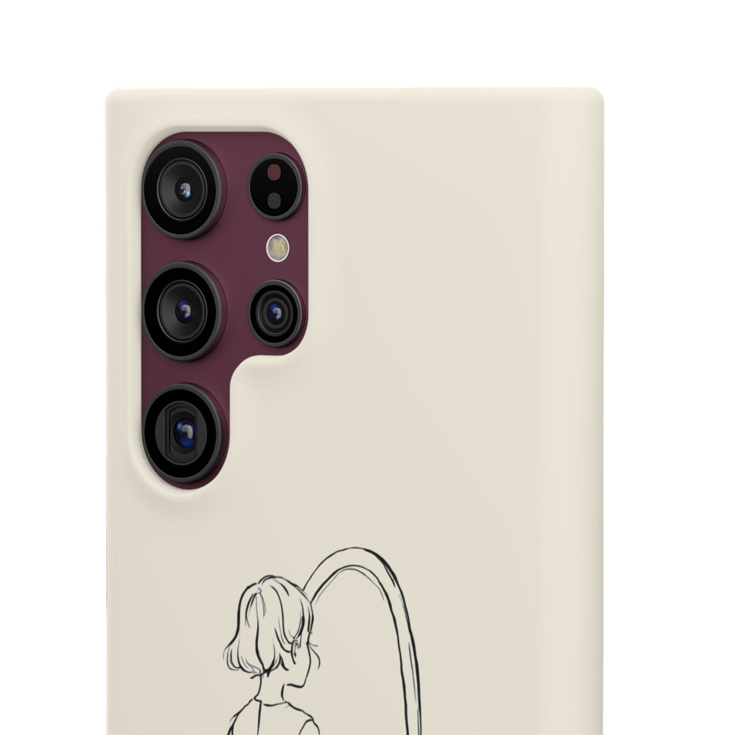 Dreamer's Reflection, Minimalist Line Art Phone Case