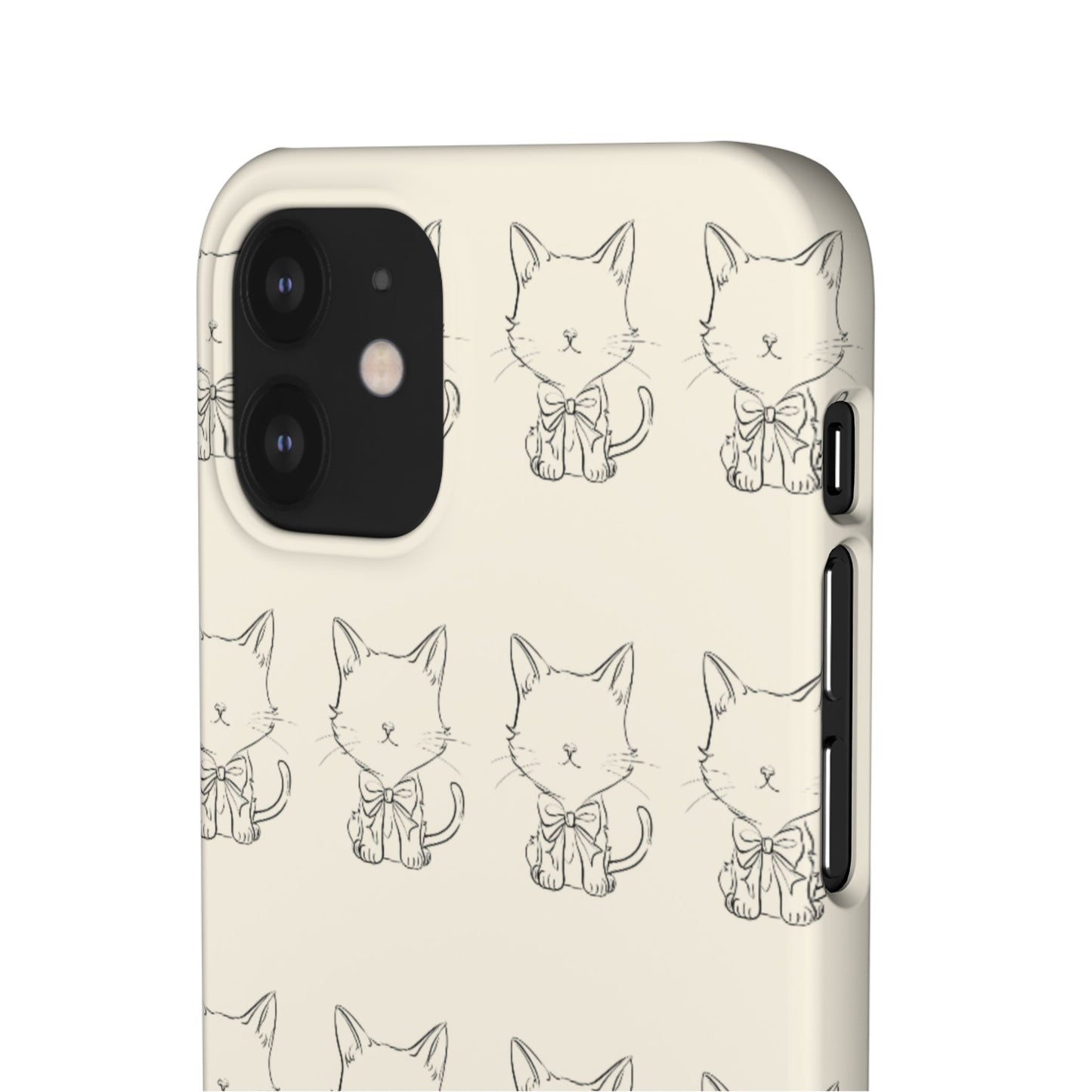 Cute Bow Cat Pattern Phone Case, Cute & Minimalist Design