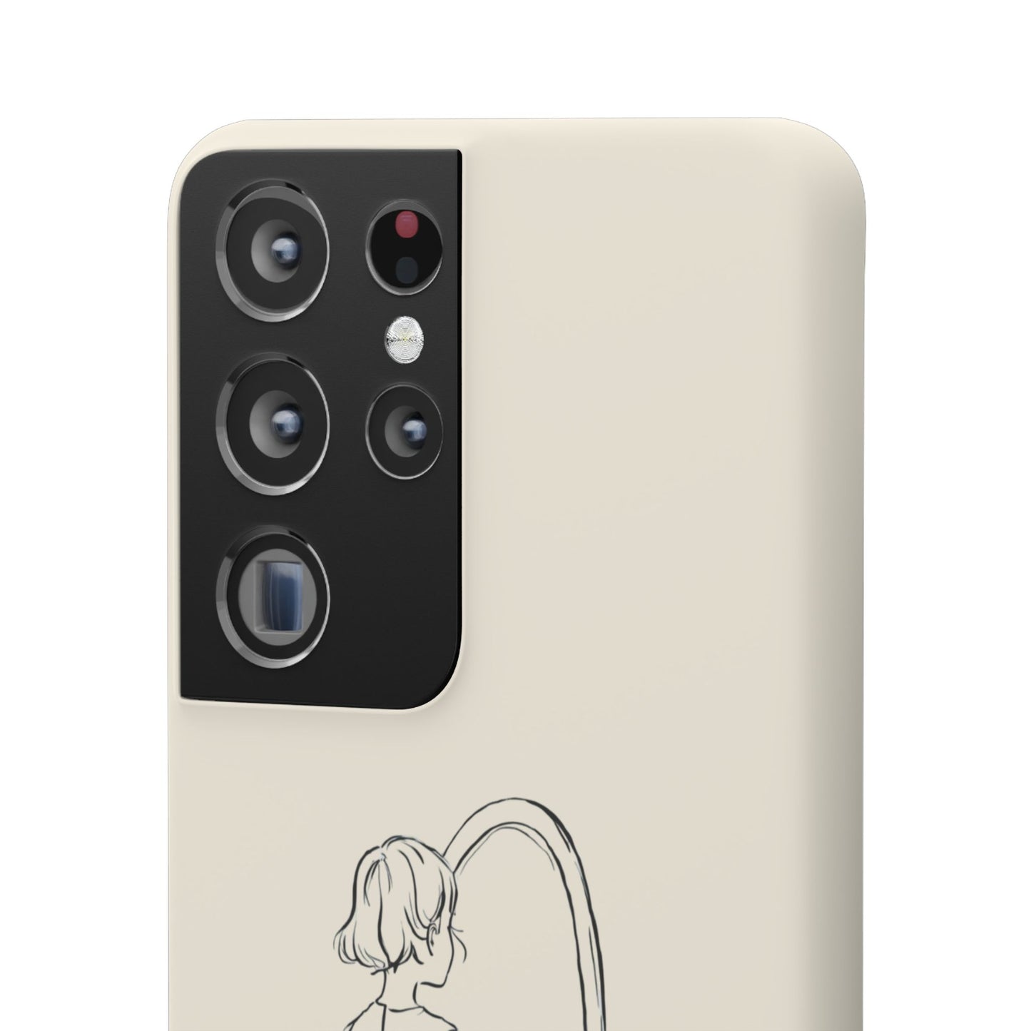 Dreamer's Reflection, Minimalist Line Art Phone Case