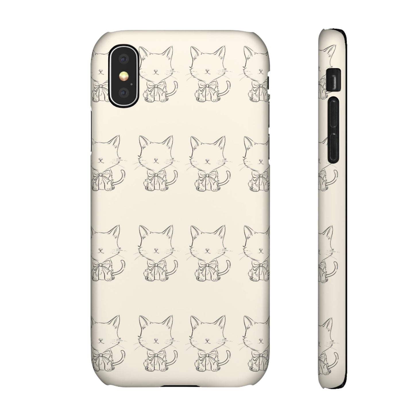 Cute Bow Cat Pattern Phone Case, Cute & Minimalist Design