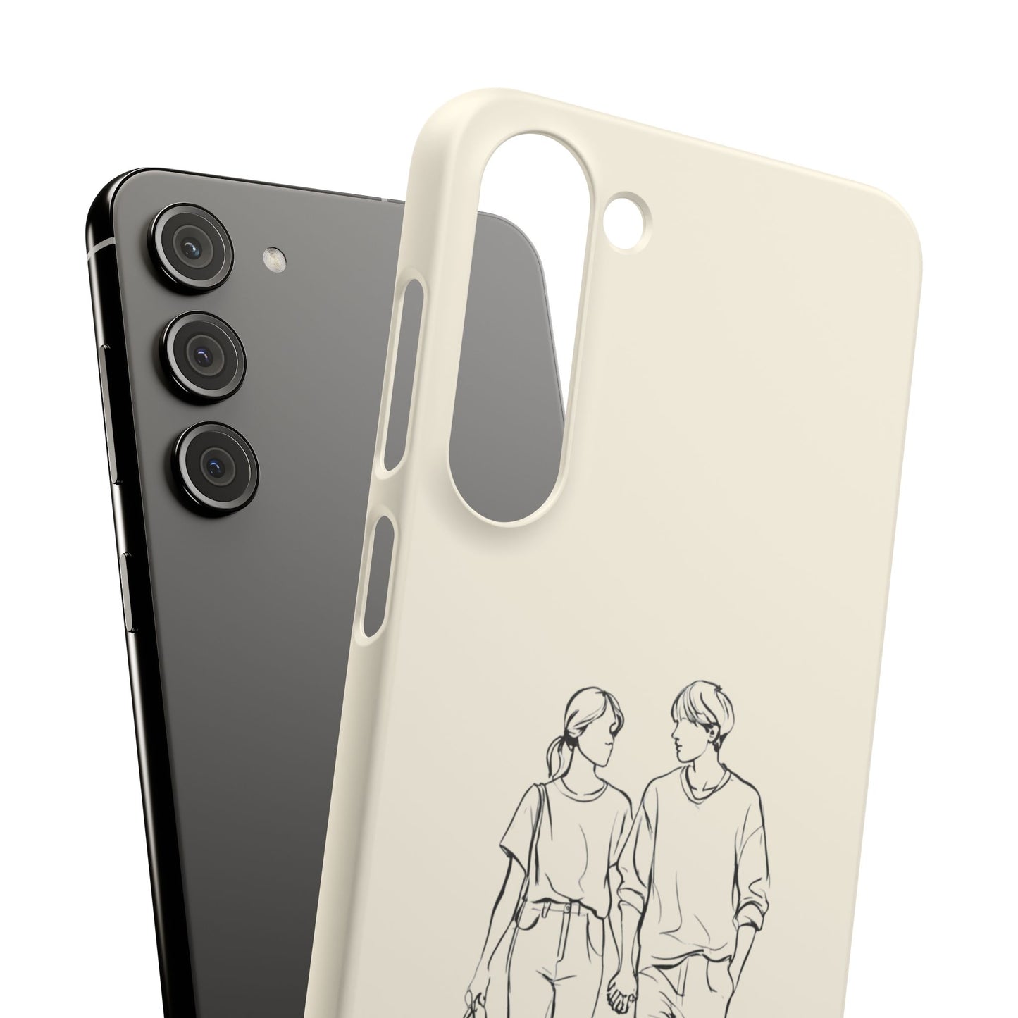 Together Forever Line Art Phone Case, Minimalist Couple Design For iPhone 16 15 Pro 14 12 XR 8 Samsung