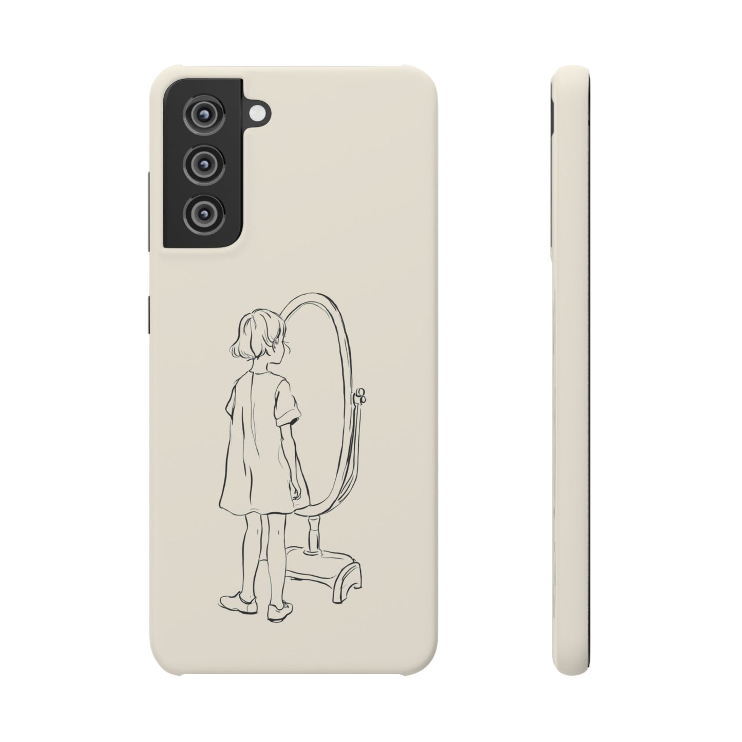 Dreamer's Reflection, Minimalist Line Art Phone Case