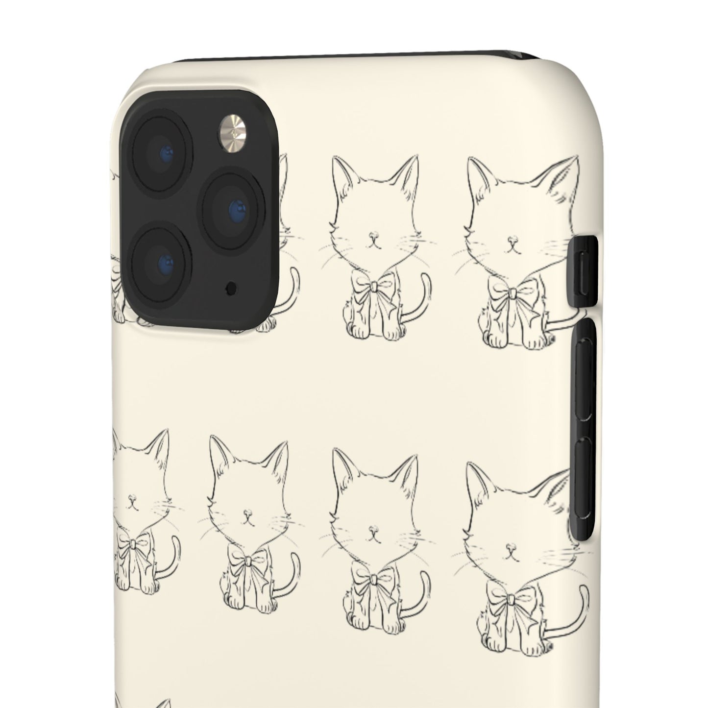 Cute Bow Cat Pattern Phone Case, Cute & Minimalist Design