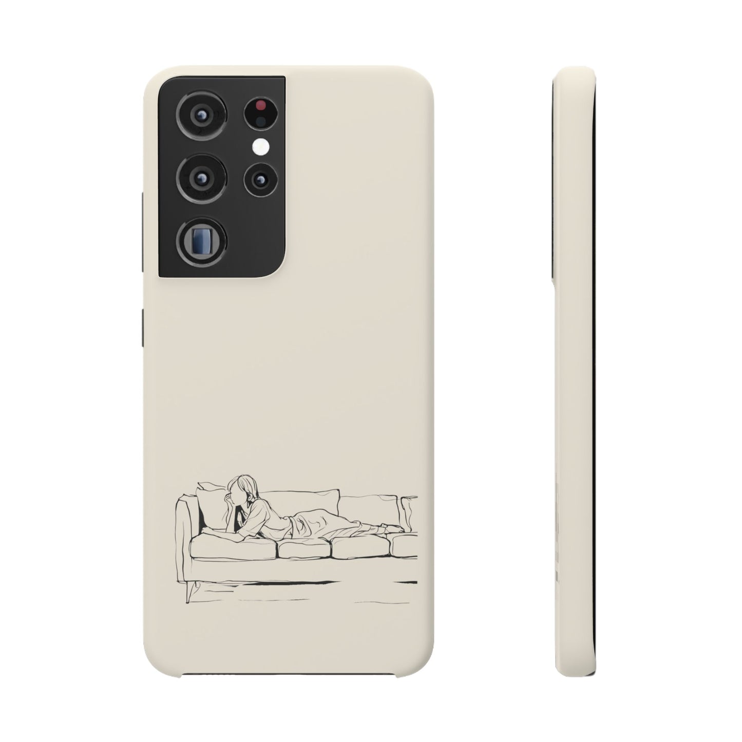 Cozy Sofa Line Art Phone Case, Minimalist & Relaxing Design For iPhone 16 15 Pro 14 12 XR 8 Samsung