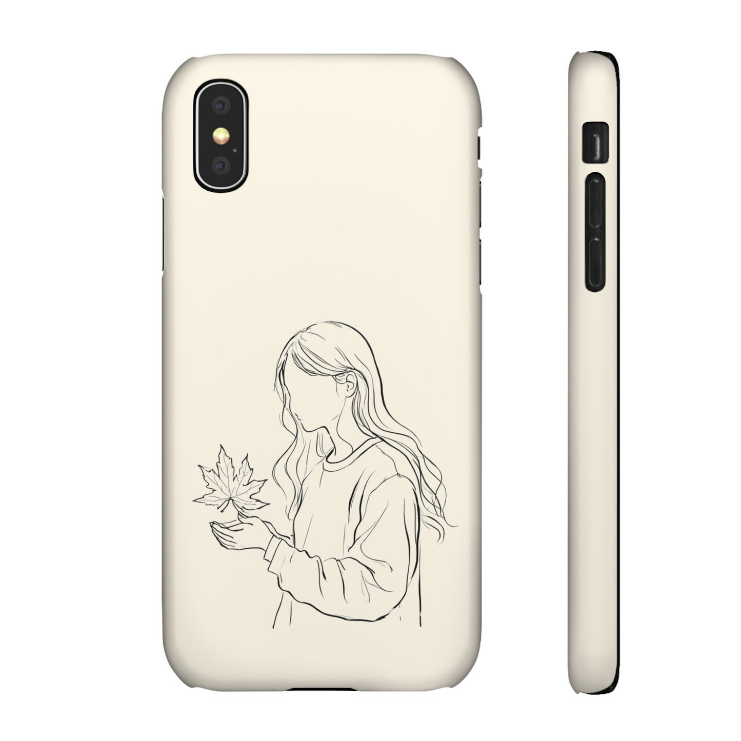 Autumn Whisper, Maple Leaf Girl Phone Case, For iPhone 16 15 Pro 14 12 XR 7 8 Samsung Galaxy