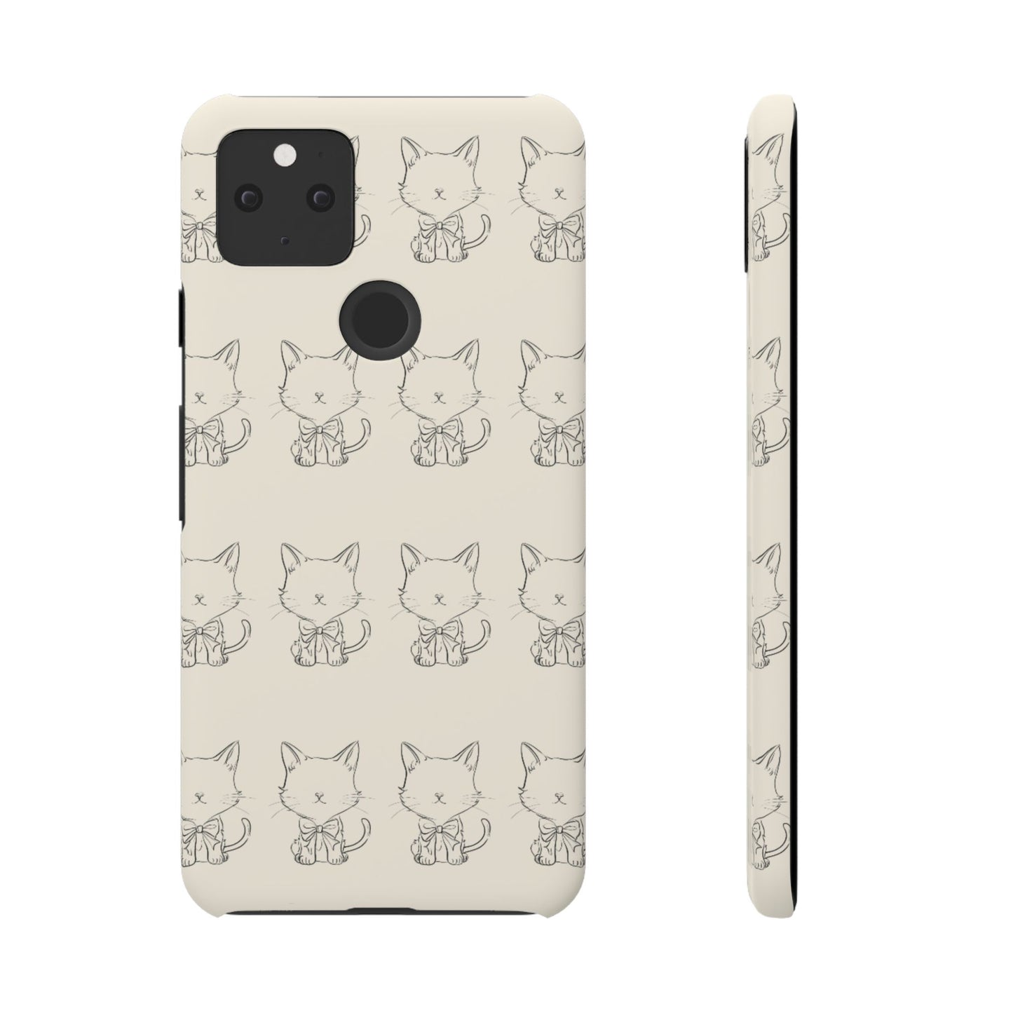 Cute Bow Cat Pattern Phone Case, Cute & Minimalist Design