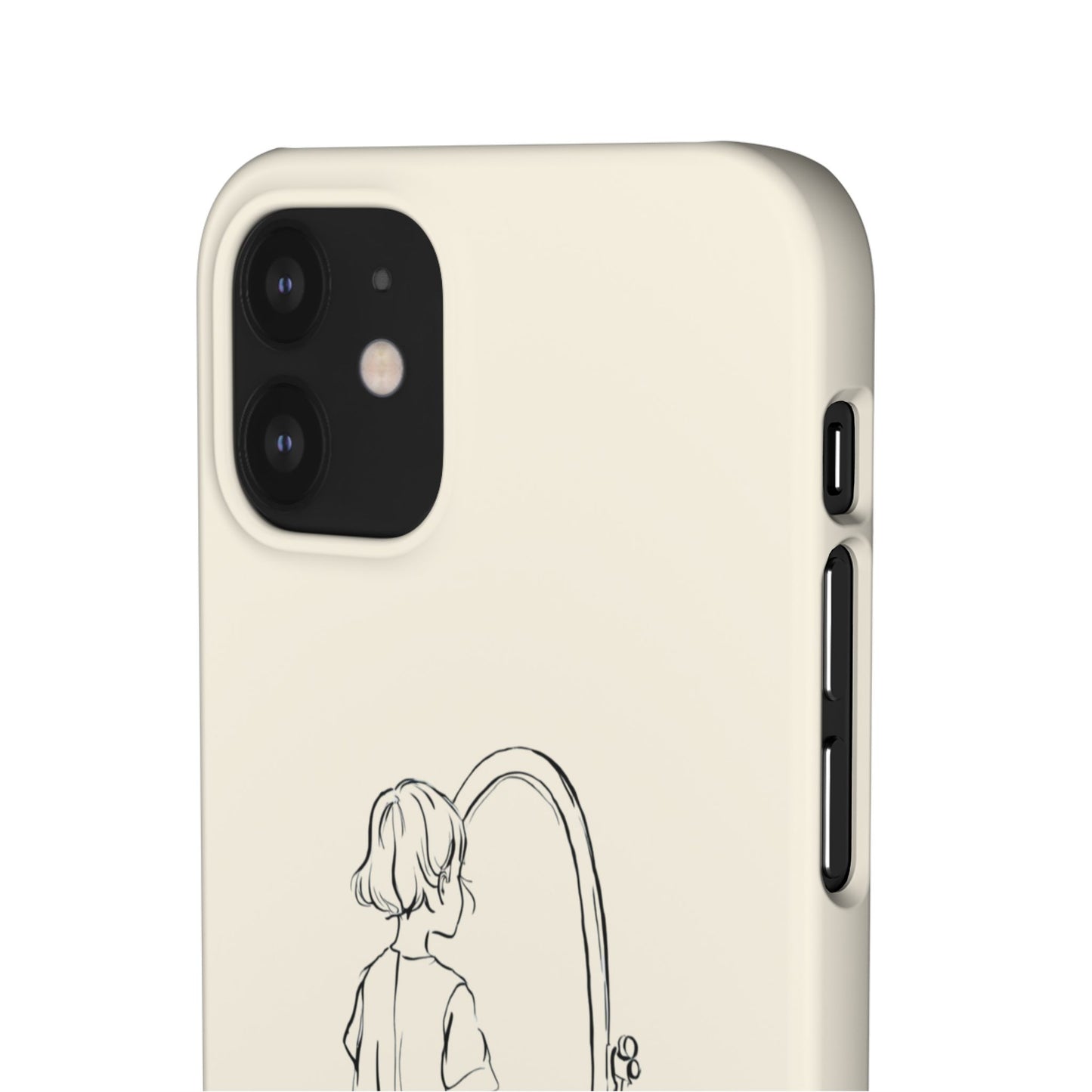 Dreamer's Reflection, Minimalist Line Art Phone Case