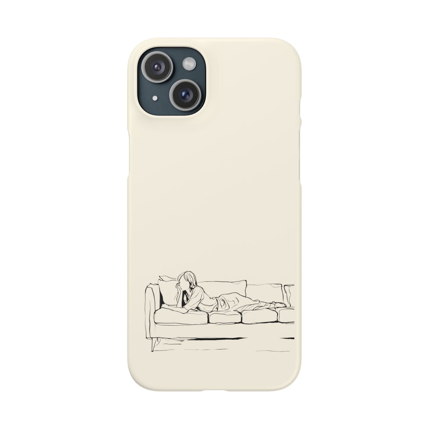 Cozy Sofa Line Art Phone Case, Minimalist & Relaxing Design For iPhone 16 15 Pro 14 12 XR 8 Samsung