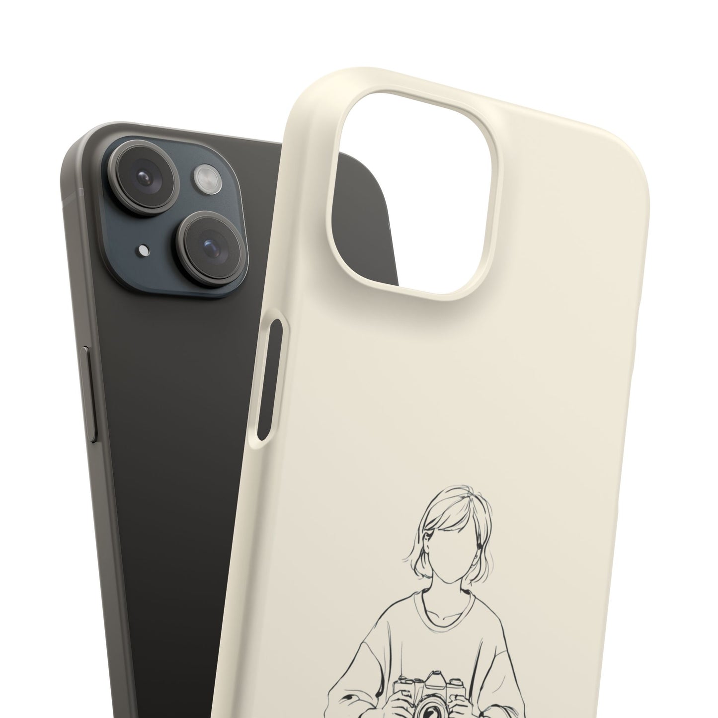 Captured Moment, Squatting Photographer Phone Case For iPhone 16 15 Pro 14 12 XR 8 Samsung