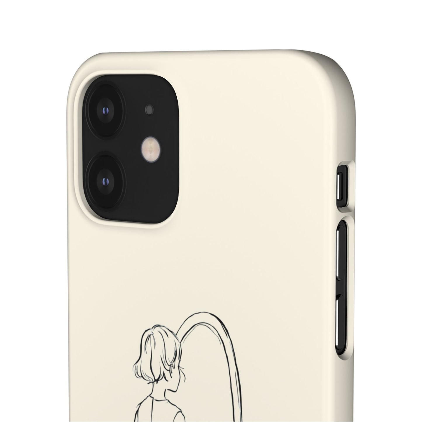 Dreamer's Reflection, Minimalist Line Art Phone Case