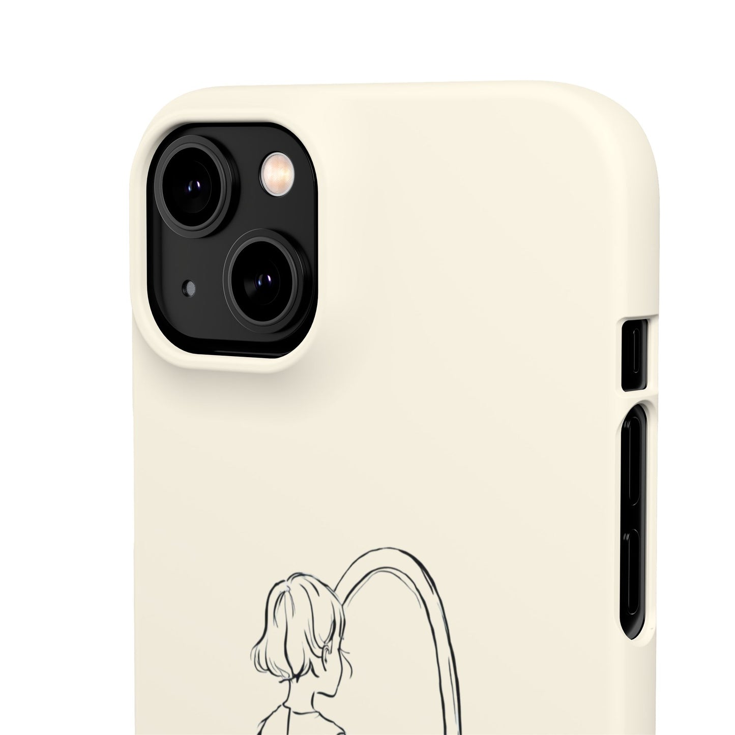 Dreamer's Reflection, Minimalist Line Art Phone Case