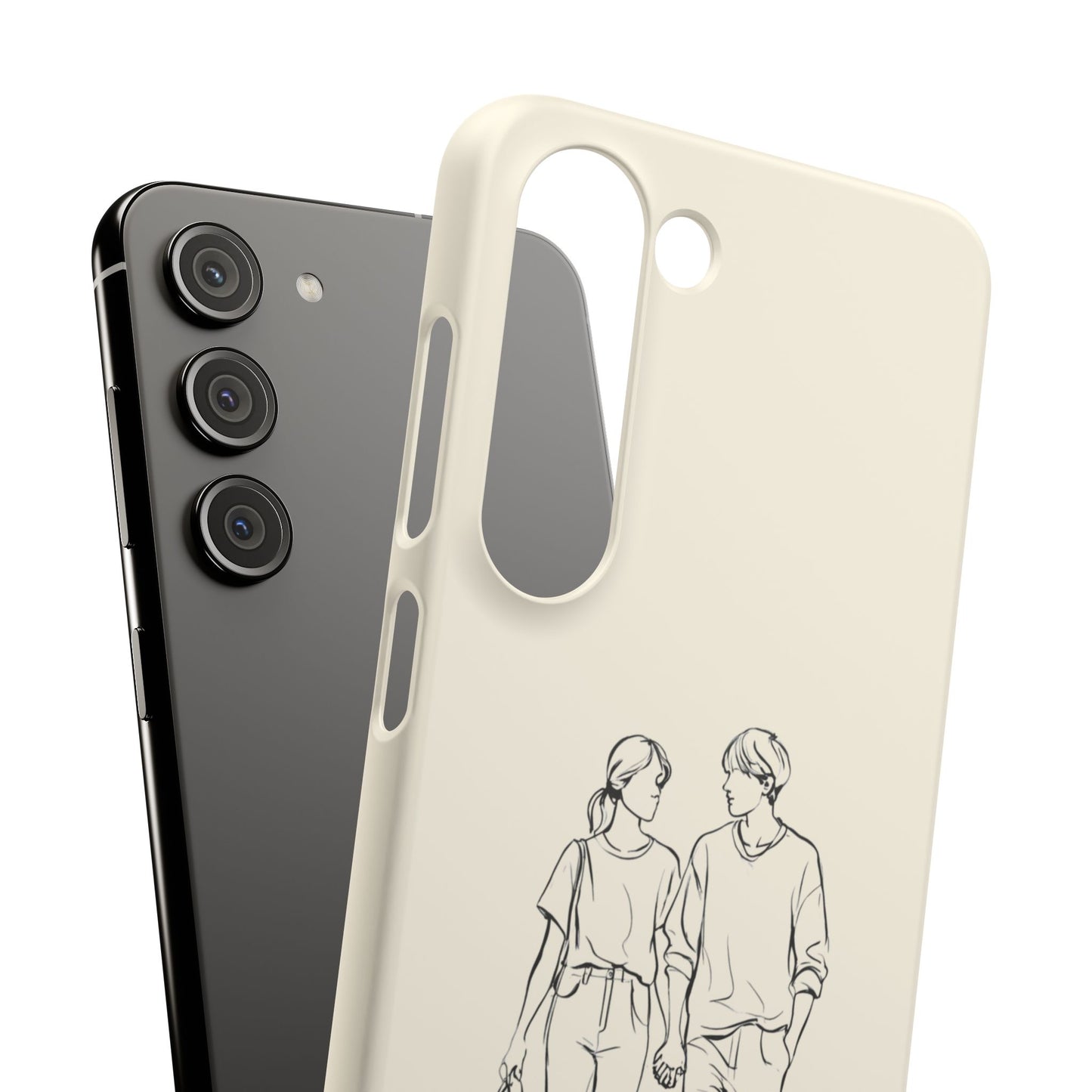 Together Forever Line Art Phone Case, Minimalist Couple Design For iPhone 16 15 Pro 14 12 XR 8 Samsung