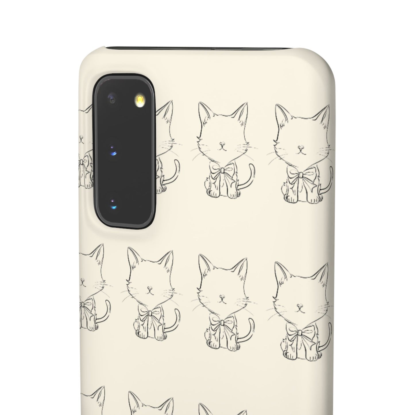 Cute Bow Cat Pattern Phone Case, Cute & Minimalist Design