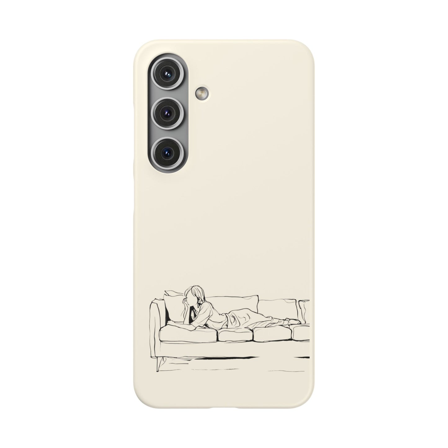 Cozy Sofa Line Art Phone Case, Minimalist & Relaxing Design For iPhone 16 15 Pro 14 12 XR 8 Samsung