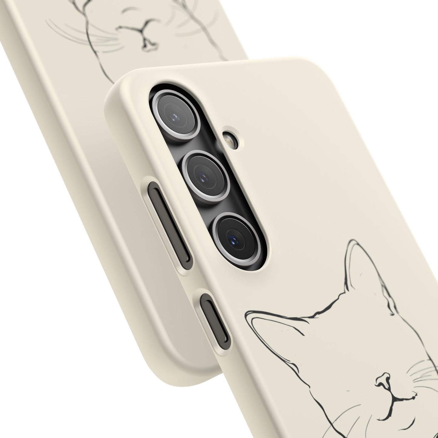 Charming Whiskers, Minimalist Cat Portrait Phone Case