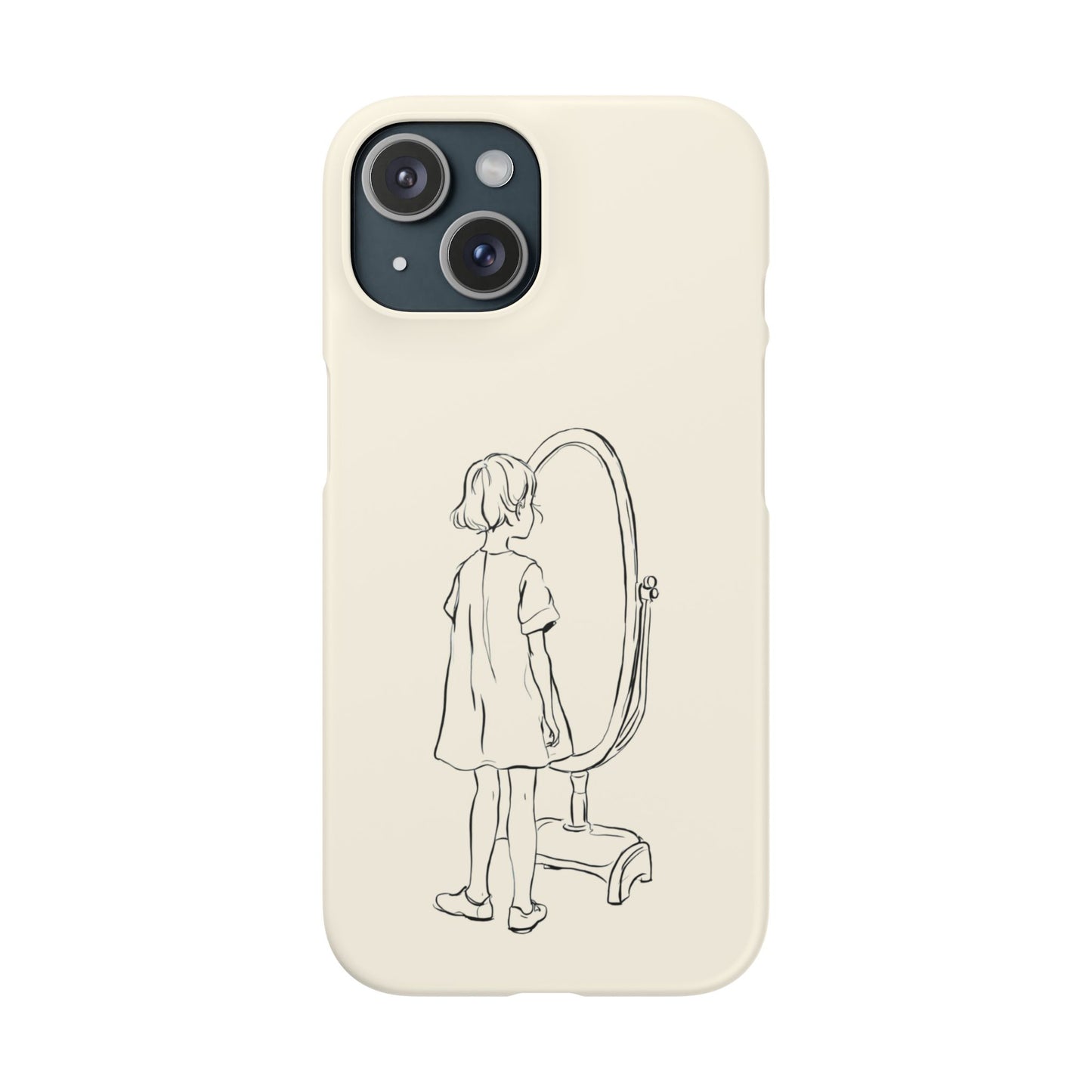 Dreamer's Reflection, Minimalist Line Art Phone Case