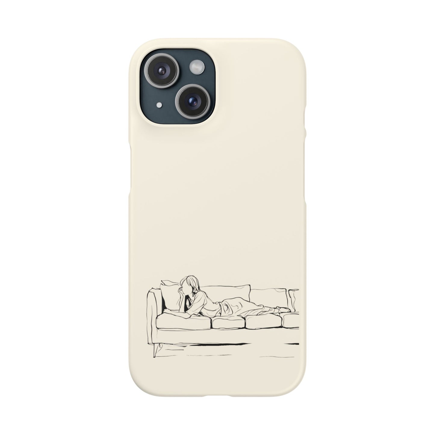 Cozy Sofa Line Art Phone Case, Minimalist & Relaxing Design For iPhone 16 15 Pro 14 12 XR 8 Samsung