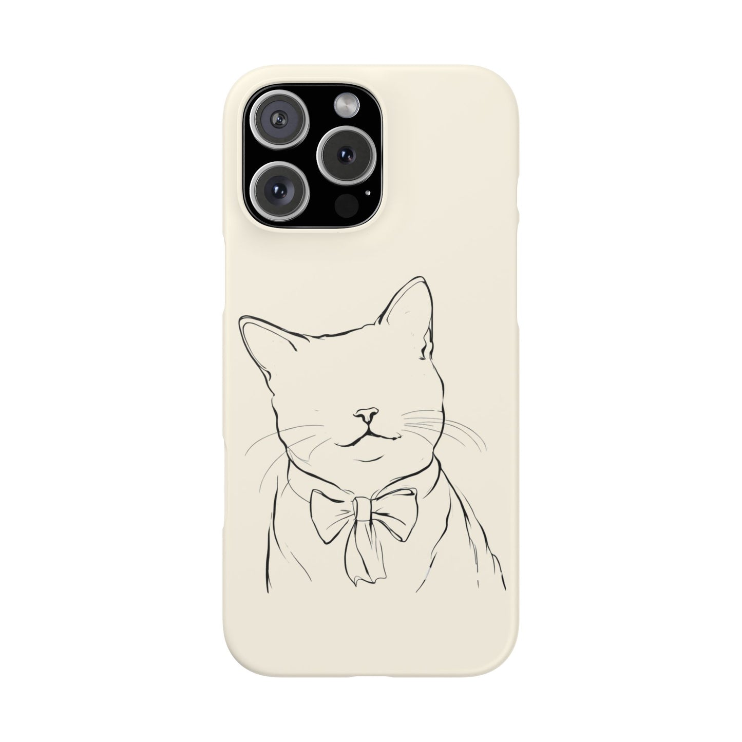 Charming Whiskers, Minimalist Cat Portrait Phone Case